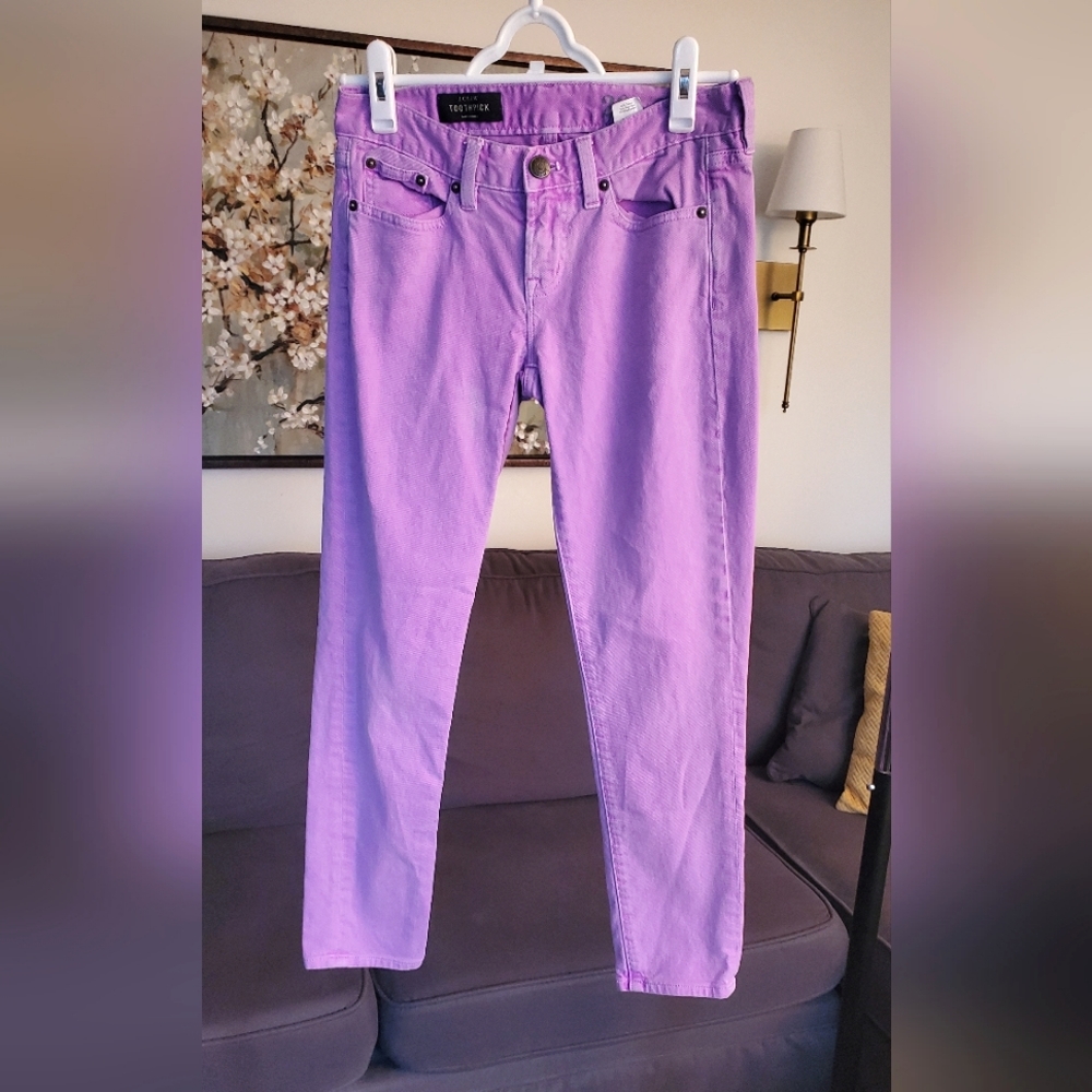 J. Crew ToothPick style light purple jeans. Size 26